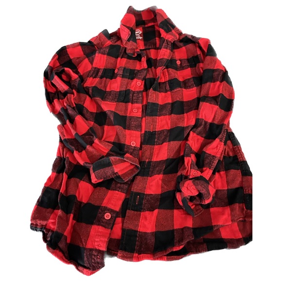 Tween 14-16 Black/Red Buffalo Plaid Flannel w/ Black Puffer Vest Set - Picture 5 of 5